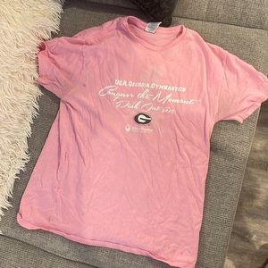 Adult Medium Pink UGA gymnastics shirt